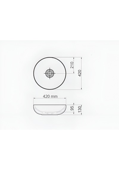Lapino Vision 42 Cm Tezgah Üstü Lavabo Beyaz
