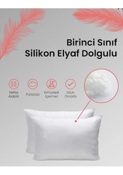2 Adet Antialerjik Boncuk Slikon Yastık 50x70 1000 G