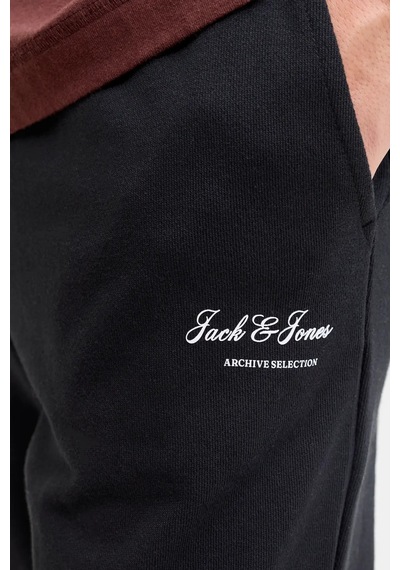 Jack & Jones Erkek Jpstgordon Logo Detaylı Çift Cepli Eşofman Altı 12288641 Siyah Siyah