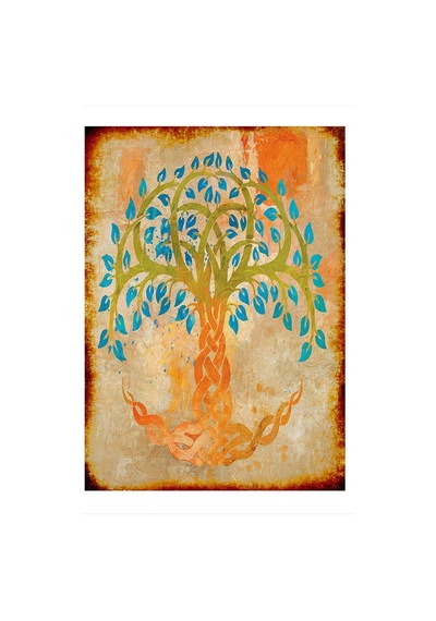Bedeko Ağaç Deseni Tasarım Ahşap Tablo 35 Cm X 50 Cm