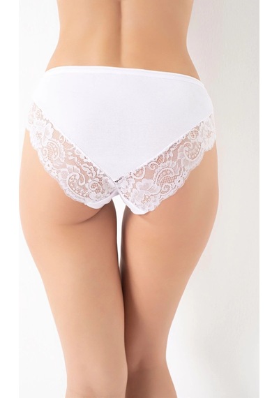 Angbutik G-box 932 Bayan Dantel Detaylı Cotton Bikini Külot Beyaz