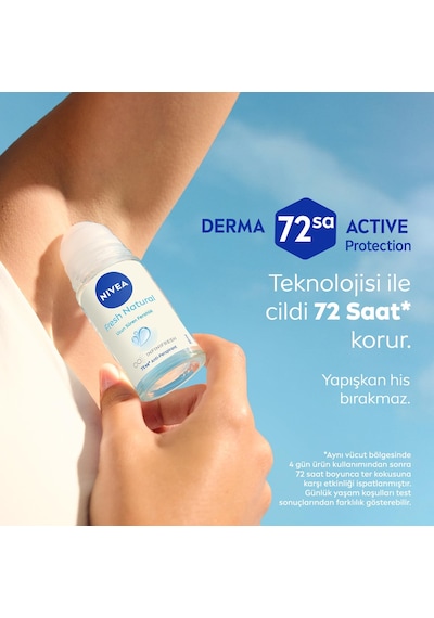 Nıvea Kadın Roll-on Deodorant Fresh Natural 50ml Ve Mini Roll-on 25ml, 72 Saat Anti-perspirant Terle Sku: Smg8690010447746