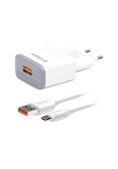Syrox Q20 Şarj Aleti Micro Usb Kablo Set 2.0A - Beyaz (303964239)