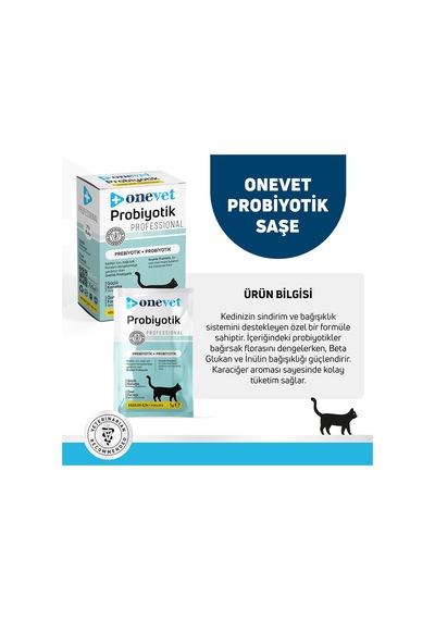 Onevet Probiyotik Şase Kediler Için Sindirmeye Yardımcı Takviye Vitamini 7 Adet 1 Gr