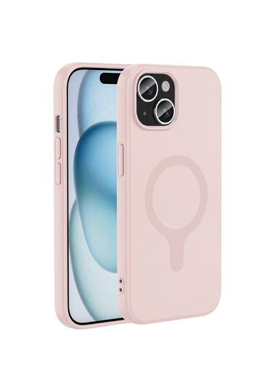Joko Apple Uyumlu iPhone 15 Z Silikon Magsafe Kapak - Pembe