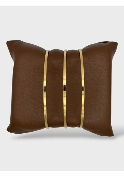 Arnes Jewelry Çelik Ajda Bilezik - 3 Adet Gold