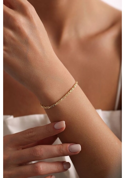 Sembol Gold Kral Bileklik Altın 2 Mm T13634 Renkli Sarı Altın