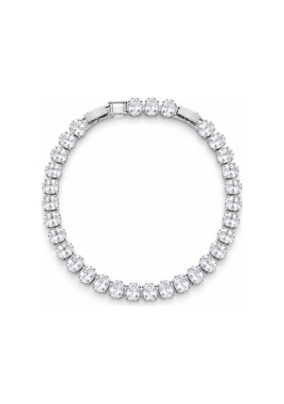 4mm Oval Taş Suyolu Bileklik Kararmaz Özel Seri Bileklik 16+2cm Gümüş