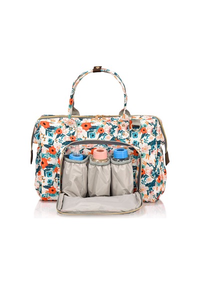 Lal Baby Baggage Bag Flowers Omuz Askılı Anne Bebek Bakım Çantası Çok Renkli