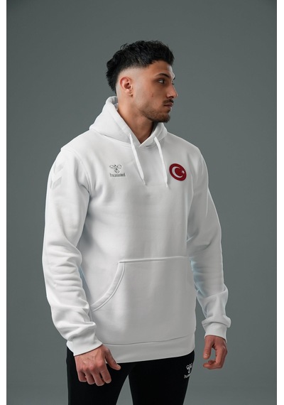 Hummel Armin Milli Takım Pamuklu Hoodie Beyaz