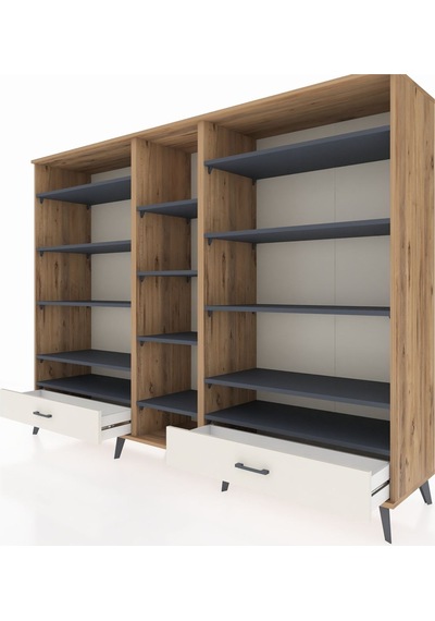 Hyperion Dolap 14 Raflı 2 Çekmeceli 220x44x163 Çam-antrasit/ayta Çam-antrasit/aytaşı Hyperion Dolap 14 Raflı 2 Çekmeceli 220x44x163 Çam-antrasit/ayta Çam-antrasit/aytaşı