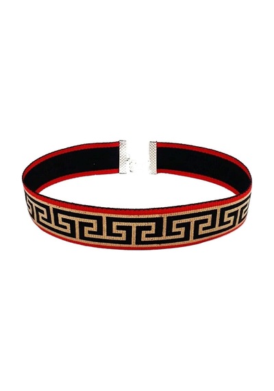 Özel Dokuma Saten & Keten Karışımı Kadın Choker Tasma Kolye Renkli