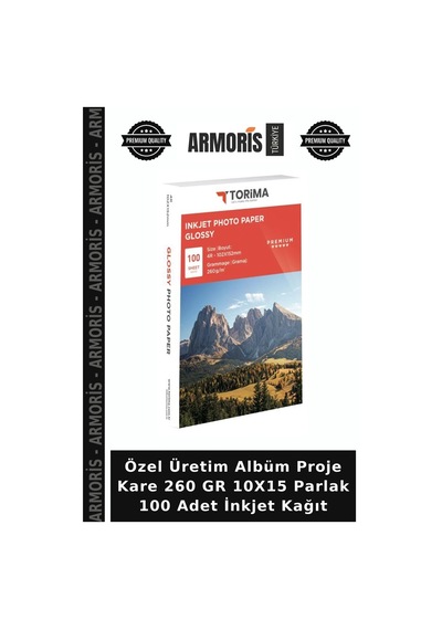 Özel Üretim Albüm Proje Kare 260 Gr 10x15 Parlak 100 Adet İnkjet Kağıt