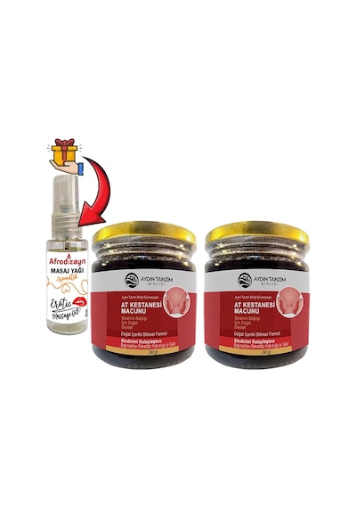 Atkestanesi Macunu: 2 Adet Aydın Tanzim Birliğinden 240 Gr Macun + 30 Ml Çörek Otu Yağı