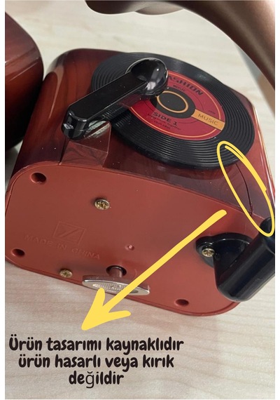 Klasik Radyo Görünümlü Gramofon Müzik Kutusu Retro Tarzı Ev Dekorasyon Hediyelik Süs Eşyası Kahverengi