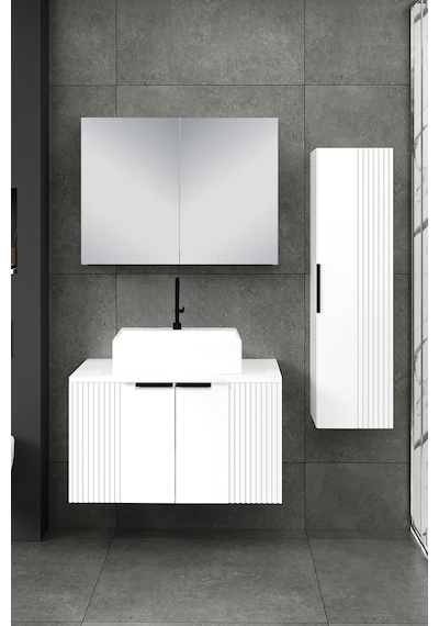 %100 Mdf 80 Cm Chester Banyo Dolabı Beyaz %100 Mdf 80 Cm Chester Banyo Dolabı Beyaz