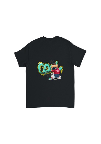 Paybuy Cool Young Graffiti Sanatı Baskılı Çocuk Tişört Siyah