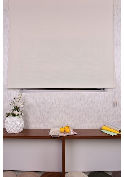 Krem Karartma Düz Etek Dilimsiz Ds-screen 2 Blackout Zebra Stor Güneşlik Perde 180 X 260