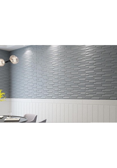 Tek Parça 70x500cm 1 Adet Gri Piramit Opak Model Yapışkanlı Ev Ofis Salon Duvar Paneli Kağıdı Nw65