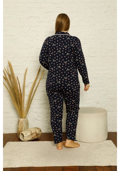Akbeniz Kadın Pamuklu Cepli Uzun Kol Büyük Beden Pijama Takım 202 (519884273) Akbeniz Kadın Pamuklu Cepli Uzun Kol Büyük Beden Pijama Takım 202 (519884273)