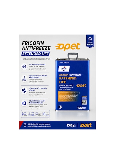 Opet Extended Life Antifriz 15 Kg - Oat Organik Konsantre Antifriz