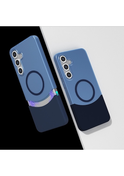 Samsung Galaxy Uyumlu S25 Plus Kılıf M-safe Şarj Özellikli Mıknatıslı Zore Duble Kapak