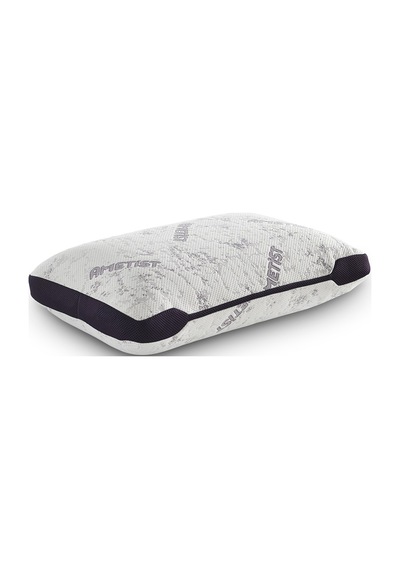 Rudu Ametist Kılıflı Visco Visko Delikli Bütün Sünger Yastık 60x40x14 Cm 1200 Gr Omuz/boyun Destekli Beyaz - Mor