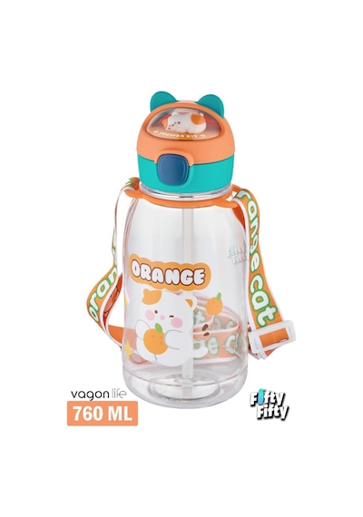 Vagonlife Pipetli 3d Hayvan Figürlü Çocuk Su Matarası 760 ML -ffvgn2021
