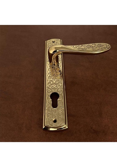 Özen Handles İmza Titanyum Zk19 Zamak Aynalı Yale Çelik Kapı Kolu 1 Takım