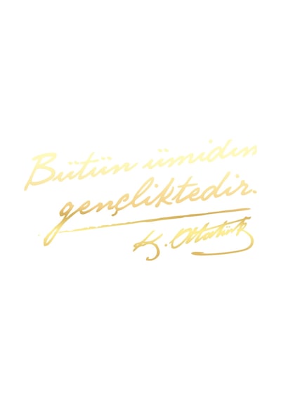 Bütün Ümidim Gençliktedir Araba Sticker 17x17 Cm Gold