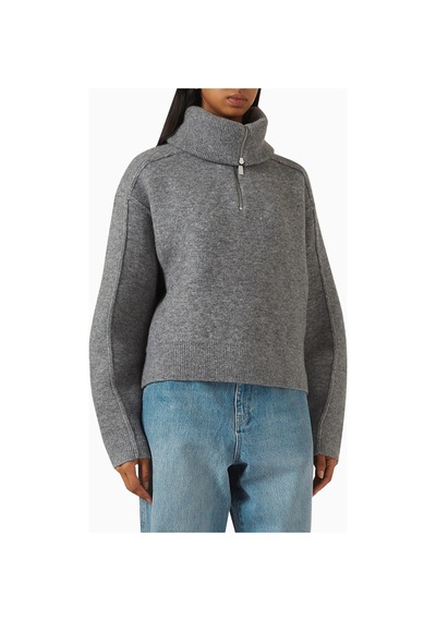 Represent Polar Half-zip Knit Sweater, Gri Lüks Yarım Fermuarlı Triko