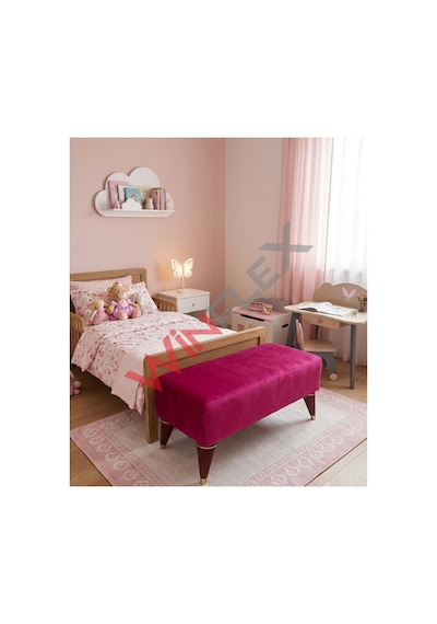 Winflex Dikdörtgen Dekoratif Puf 38x100 Cm Fuşya