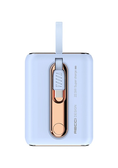 Recci RPB-P12C PD 9000 mAh 20 W Askı İpli Hızlı Şarj Özellikli Type-C Kablolu Powerbank