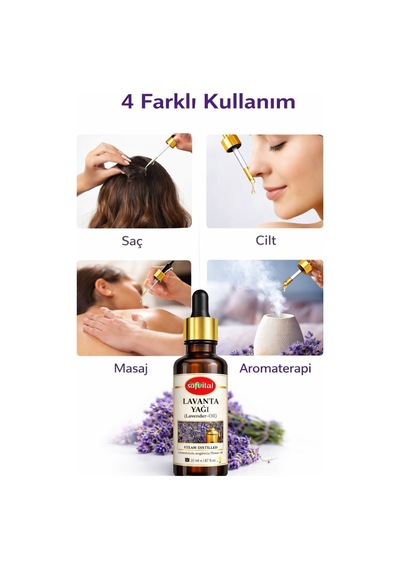 Safvital Lavanta Yağı 20 Ml Aromaterapi Yağı Ferahlatıcı Koku Günlük Kullanıma Uygun Bitkisel Bakım Yağı