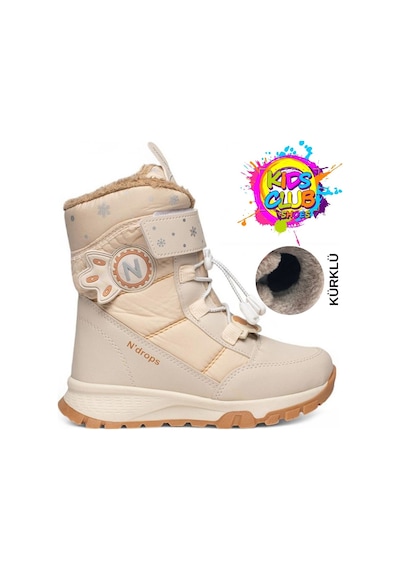 Kids Club Shoes Ndrops-014 İçi Yünlü Unisex Kar Botu Çocuk Bot Bej