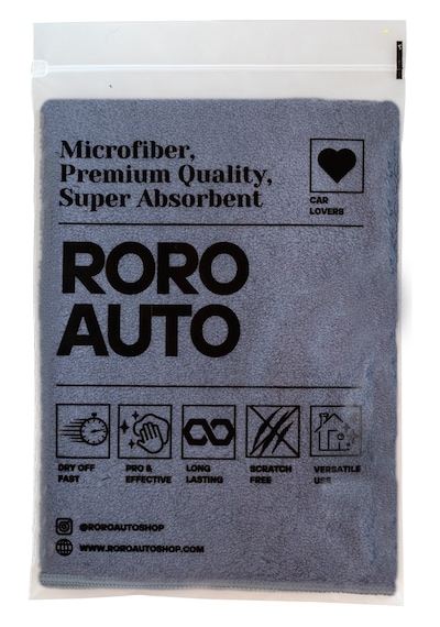Roro Auto Mikrofiber Araç Kurulama Havlusu (50X70) & Cam Bezi (50X70) Araç Yıkama Seti
