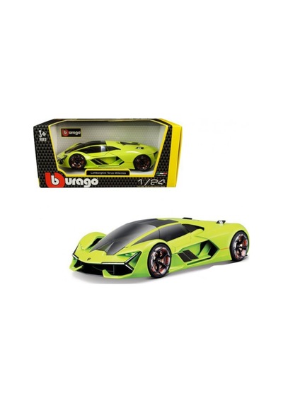 Lamborghini Tutkunlarına Özel: Terzo Millennio 1:24 Yeşil Model Araba Çok Renkli