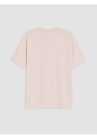 Lcw Comfort Pembe Çiçek Nakışlı %100 Pamuklu Kadın Tişört