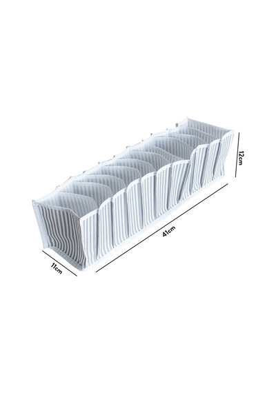 Serstil 11 Gözlü Gri Çizgili Çekmece Içi Düzenleyici Organizer Small - 11 X 41 X 12 Cm