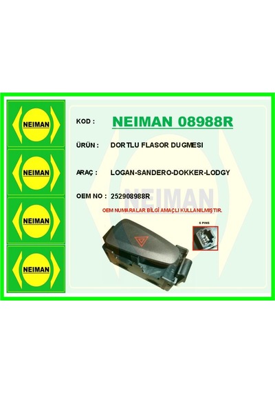 Bescher Dortlu Flasor Dugmesı Logan-sandero-dokker-lodgy Neıman 08988r 252908988r