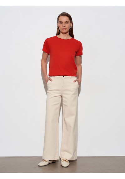 Dilvin 32852 Basic T-shirt-kırmızı