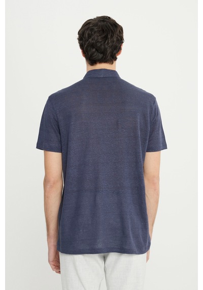 AC&Co / Altınyıldız Classics Erkek Lacı %100 Keten Slim Fit Dar Kesim Polo Yaka Tişört Lacı