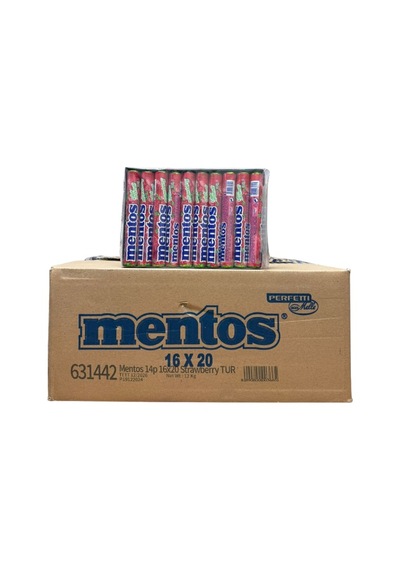 Mentos Çilek Aromalı Çiğnenen Draje Şekerleme 37,5 Gr 20 16 Adet-230