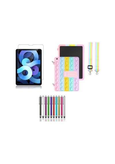 Apple Ipad Pro 11 2.nesil A2228, A2068, A2230 Askılı Kılıf Popit Standlı Kılıf Ekran Koruyucu+kalem Arka Kapak