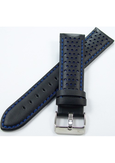 Bizon Deri Saat Kayışı 24Mm Kordon Siyah 1. Kalite Spor Lacivert