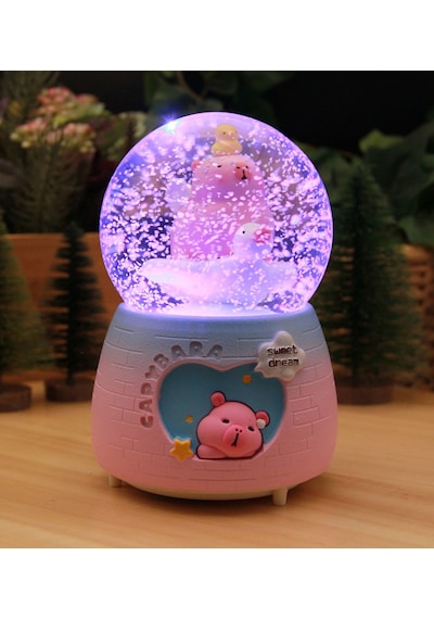 Capybara Kapibara Kar Motorlu, Işıklı Ve Müzikli Mega Boy Kar Küresi-a
