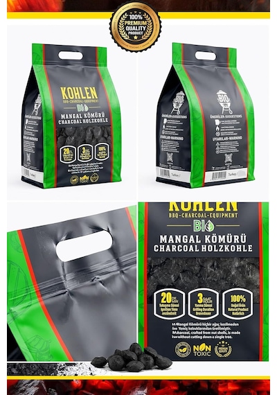 Bioglut 5 Kg Bbq Kömür Bio Yumurta Press-uzun Süreli Yanma, Premium Mangal Kömürü