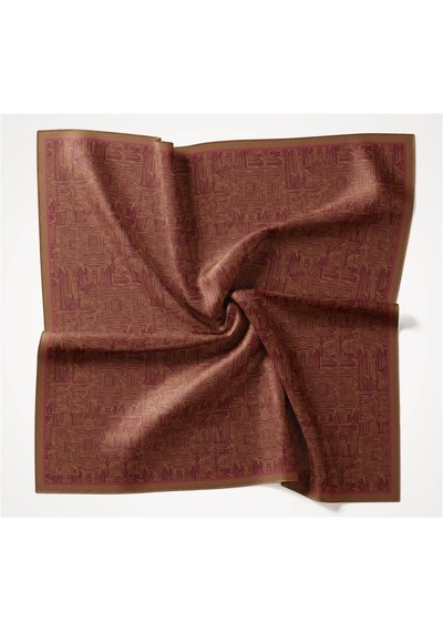 Silk Home Viskon Velora Eşarp Dört Mevsim Labirent Desen Tarçın 90x90 Çok Renkli