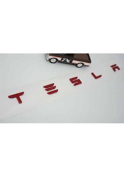 Dk Tuning Tesla Model 3 Y S X Series Bagaj Kırmızı Uzun Yazı Logo Bagaj Arma