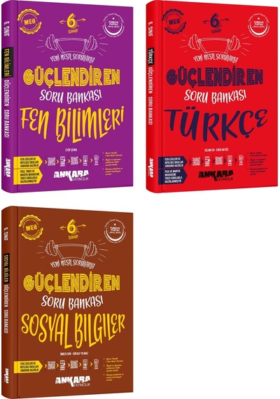 Ankara 2025 6. Sınıf Fen Bilimleri + Türkçe + Sosyal Bilgiler Güçlendiren Soru Bankası Seti 3 Kitap Güncel Müfredat